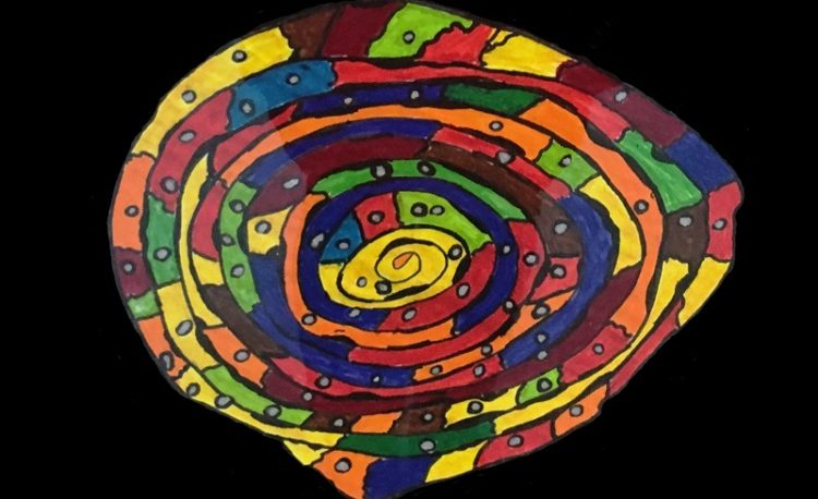 Hundertwasser-Bild eines Schülers
